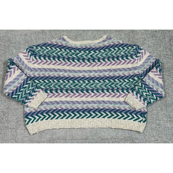 Poles Maison Montagut Sweater Womens Medium Purple‎ Textured Cotton Linen Jumper - Picture 3 of 13